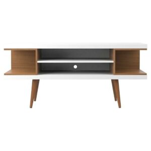 Utopia 53.14" TV Stand with Splayed Wooden Legs and 4 Shelves