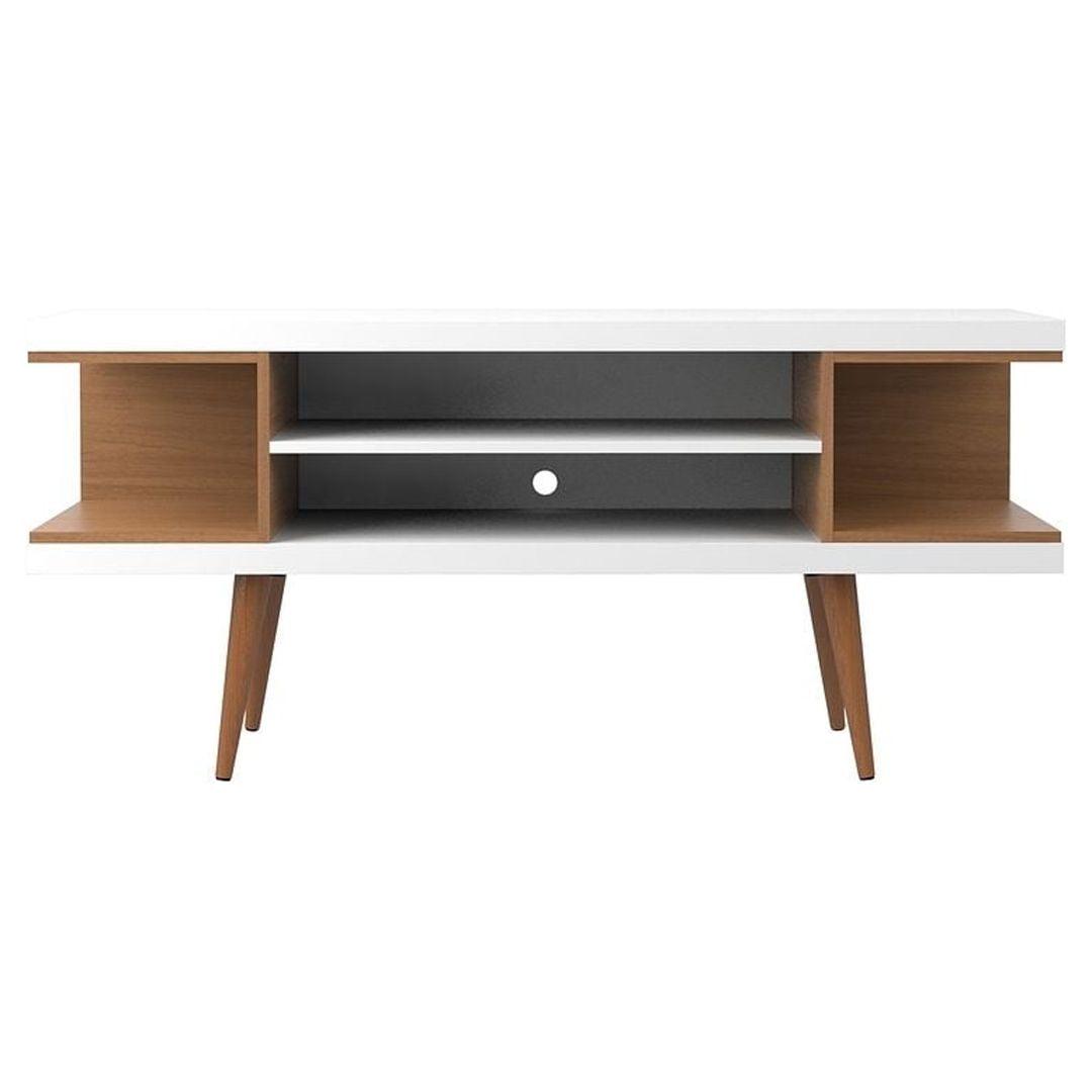 Utopia 53.14" TV Stand with Splayed Wooden Legs and 4 Shelves