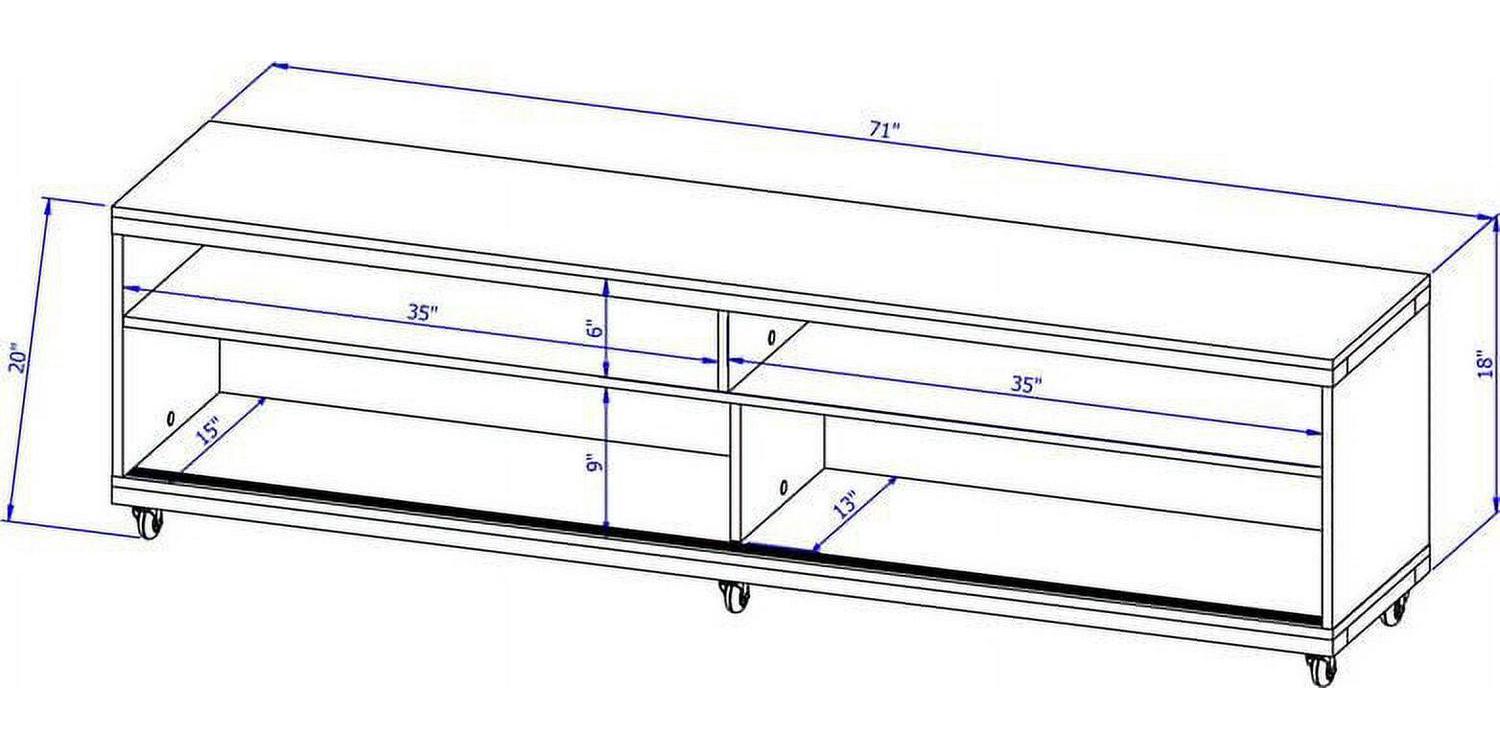 Utopia 70.47" TV Stand with Splayed Wooden Legs and 4 Shelves - Image 3