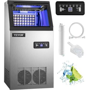 VEVOR 110V Commercial Ice Maker 100lbs/24h with 15lbs Storage 3x8 Cubes Commercial Ice Machine 110V Automatic Ice Machine for Restaurant Bar Cafe