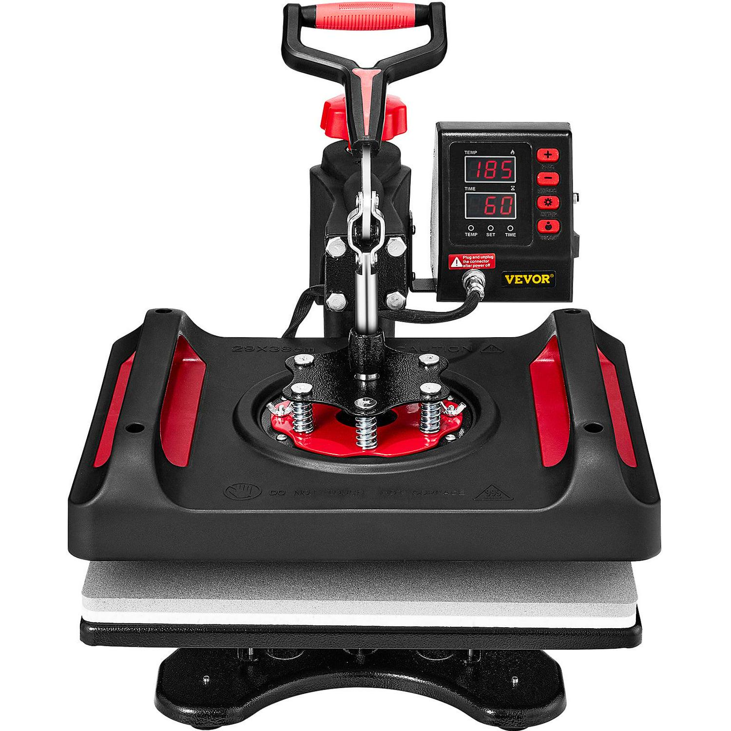 VEVOR 11 in 1 Heat Press, 15X12 Inch Multifunctional Clamshell Printer, 800W Digital Dual-Tube Heat Press Transfer Machine, 360°Swing Away Sublimation Machine for T-Shirt Hat Cap Mug Plate Pen Shoes - Image 9