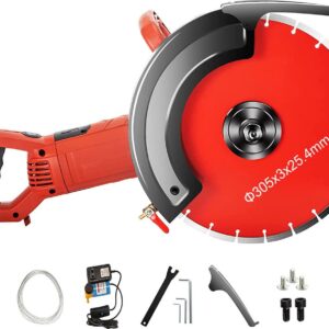 VEVOR 12" Concrete Cutter, 15-Amp Concrete Saw, Electric Circular Saw with 12" Blade and Tools, Masonry Saw for Granite, Brick, Porcelain, Reinforced Concrete and Other Material
