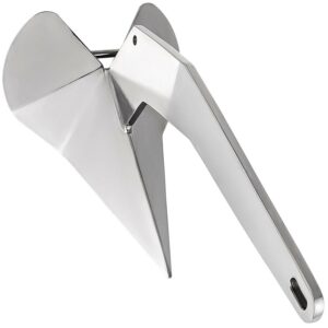 VEVOR 14 lbs 7 kg Stainless Steel Delta Style Boat Anchor Boats from 20-35 ft Heavy Duty Triangular Anchor