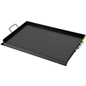 VEVOR 16" x 24" Carbon Steel Griddle for BBQ Charcoal/Gas Gril with 2 Handles & Extra Drain Hole