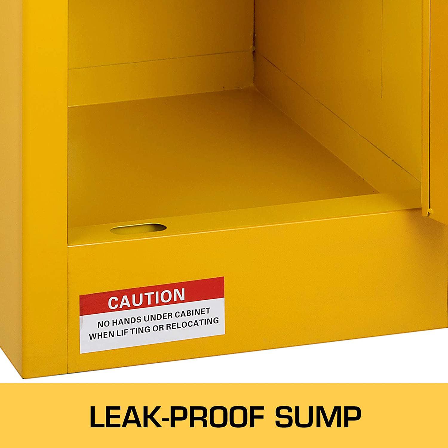 VEVOR 17" x 17" x 22" Flammable Cabinet Galvanized Steel, Safety Cabinet 12 Gallon, Adjustable Shelf Flammable Storage Cabinet, for Commercial Industrial and Home Use - Image 5