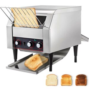VEVOR 1770W Commercial Conveyor Toaster,300PCS/Hour 110V Heavy Duty Stainless Steel Toaster for Restaurant Breakfast, Sliver