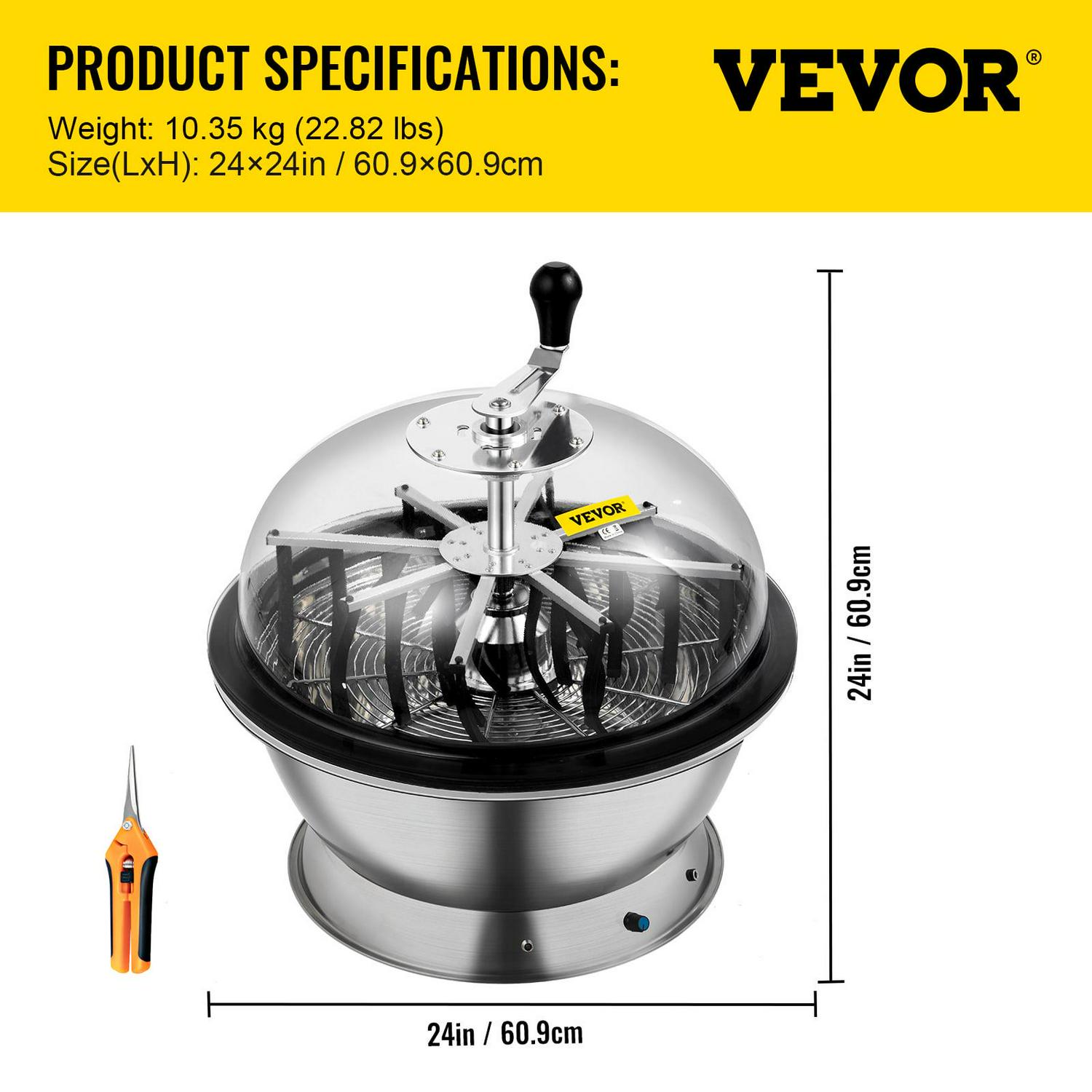 VEVOR 24 inch Bowl Trimmer Leaf Bowl Trimmer, Electric Hydroponic Pro Bowl Trimmer, Electric Leaf Bud Trim Reaper Cutter, Twisted Spin Cut for Plant Bud and Flower - Image 7