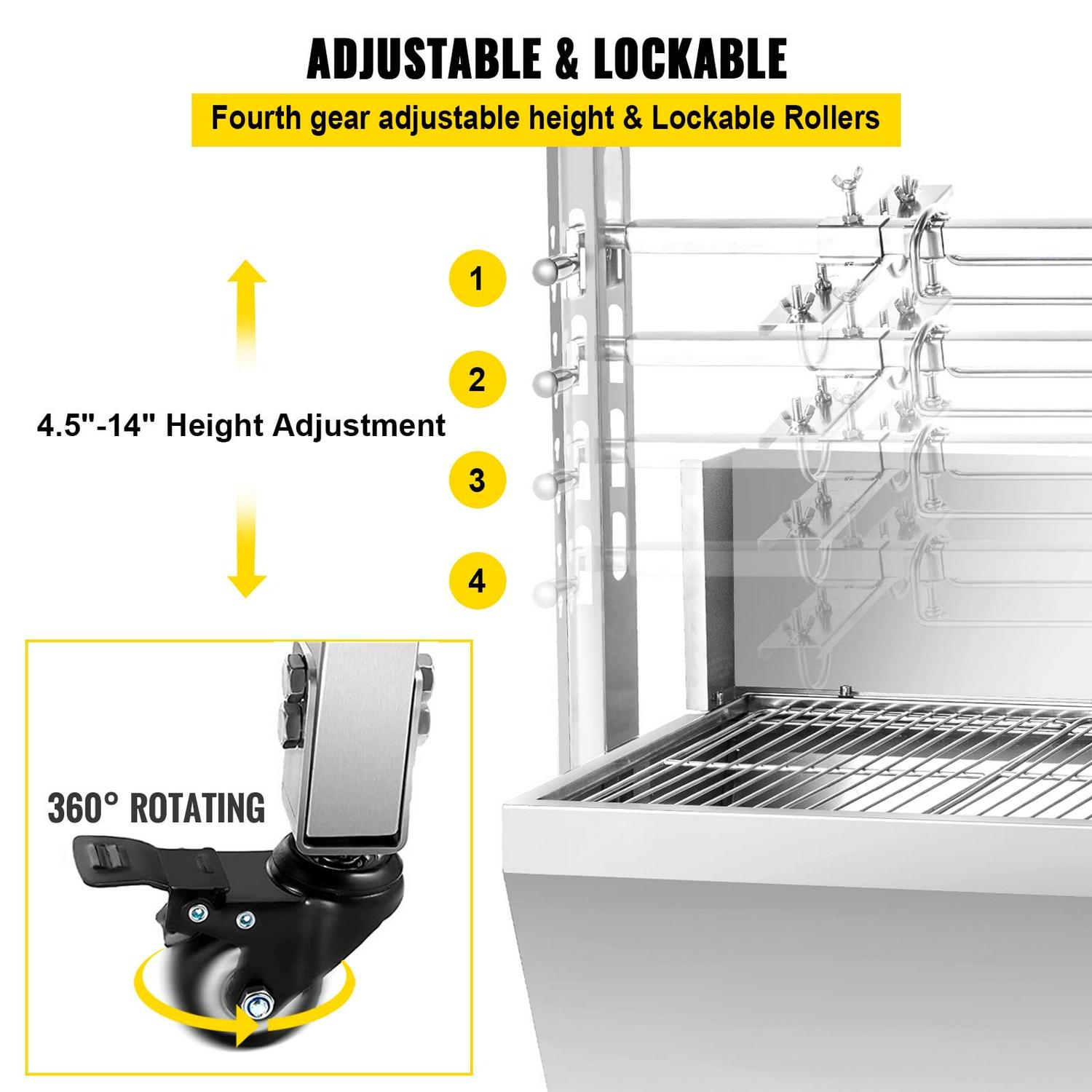 VEVOR 25W Stainless Steel Rotisserie Grill Roaster with Back Cover Guard,37 Inch BBQ Rotisserie Roaster, Max Capacity 132 LBS Rotisserie Roaster Grill for Camping Outdoor - Image 5