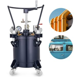 VEVOR 2.5 Gallon Pressure paint pot tank 10 Liters Spray Paint Pressure Pot Tank with Manual Mixing Agitator Paint Tank