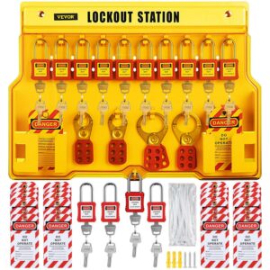 VEVOR 58 pcs Lockout Tagout Kits, Electrical Safety Loto Kit Includes Padlocks, Lockout Station, Hasp, Tags & Zip Ties, Lockout Tagout Safety Tools for Industrial, Electric Power, Machinery