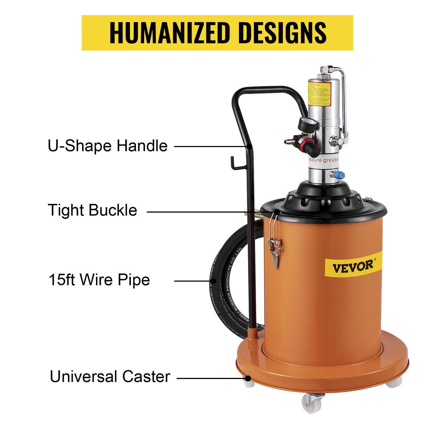 VEVOR 5 Gallon Air Pneumatic Compressed Grease Pump Injector High Pressure Filler - Image 7