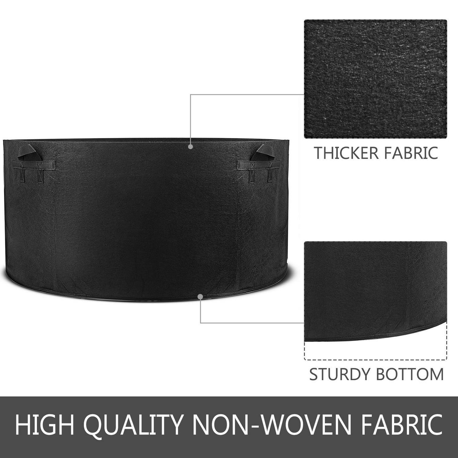 VEVOR 5-Pack 400 Gallon Plant Grow Bag Aeration Fabric Pots with Handles Black Grow Bag Plant Container for Garden Planting Washable and Reusable - Image 4