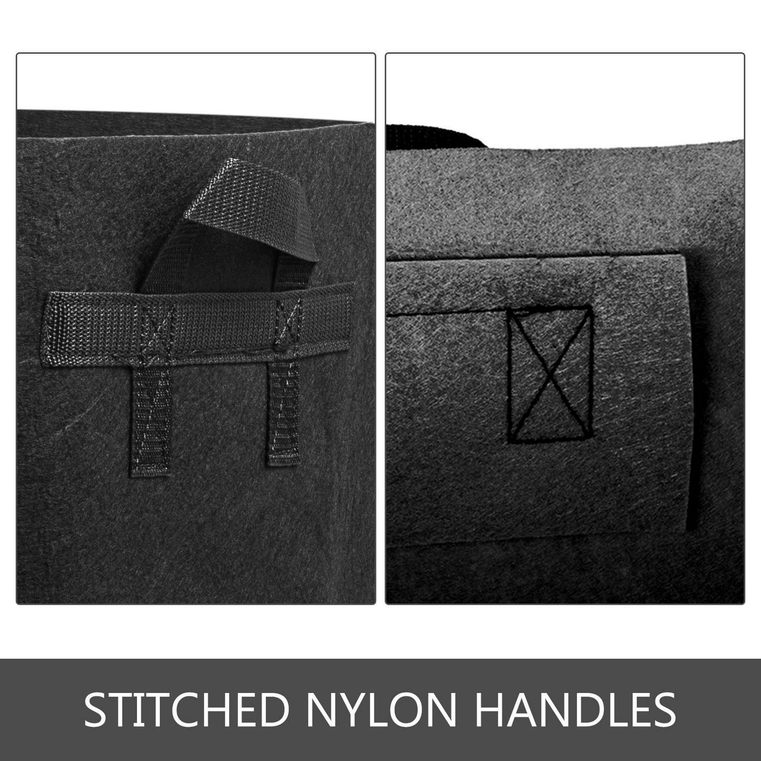 VEVOR 5-Pack 400 Gallon Plant Grow Bag Aeration Fabric Pots with Handles Black Grow Bag Plant Container for Garden Planting Washable and Reusable - Image 6