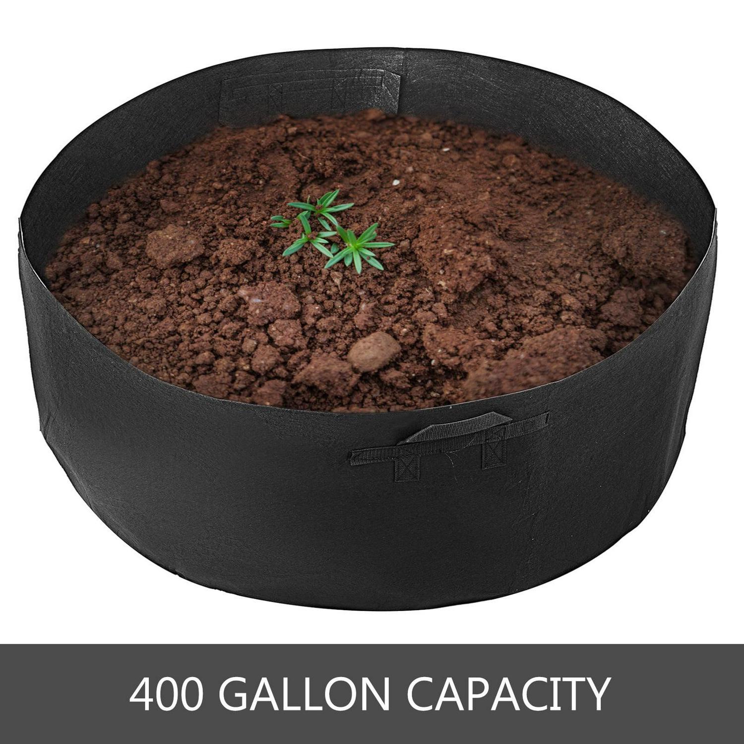 VEVOR 5-Pack 400 Gallon Plant Grow Bag Aeration Fabric Pots with Handles Black Grow Bag Plant Container for Garden Planting Washable and Reusable - Image 3