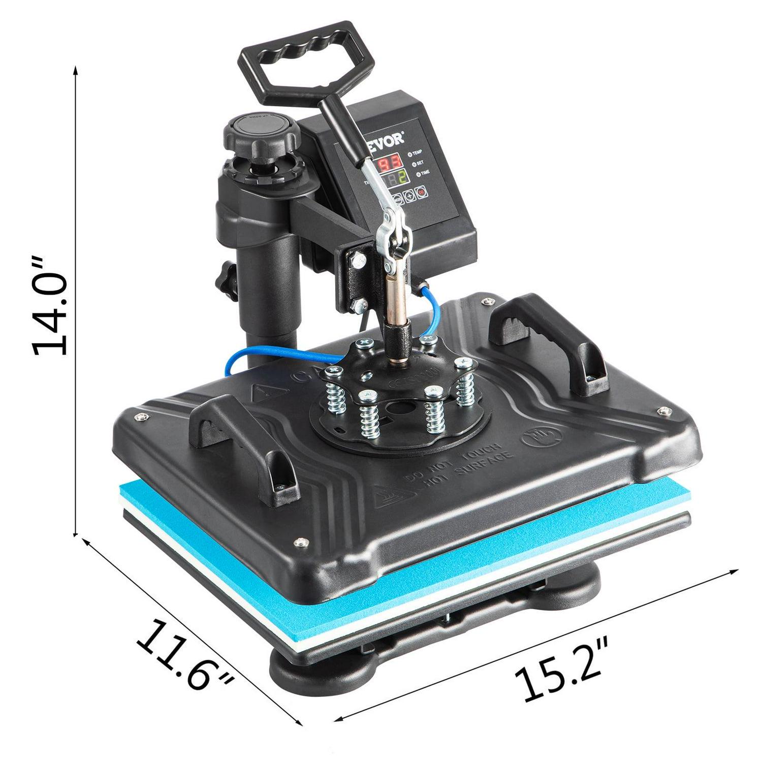 VEVOR 5 in 1 Heat Press 15X15 inch Heat Press Machine Digital Multifunctional Sublimation T-Shirt Heat Press Machine for T Shirts Hat Mug Cap Plate - Image 8