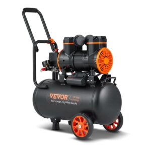 VEVOR 6.3 Gallon Air Compressor, 2 HP 3.35 CFM 90PSI Oil Free Air Compressor Tank & Max. 116PSI Pressure, 70 dB Ultra Quiet Compressor for Auto Repair, Tire Inflation, Spray Painting