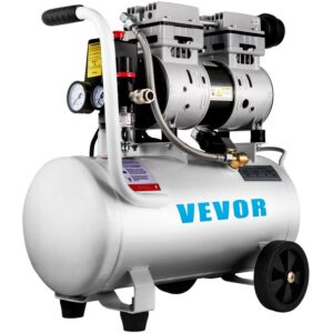 VEVOR 6.6 Gallon, Portable Air Compressor 1 HP, Oil Free, Steel Tank 750W, Pancake 115 Psi, Ultra Quiet for Home Repair, Tire Inflation