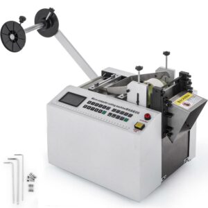 VEVOR Automatic Heat-Shrink Tube Cutting Machine 250W YS100 Tube Cable Pipe Cutter Precise Efficient Tube Cable Pipe Cutter Cutting Machine for Sleeve, Rubber/Plastic Tube, Small Wire, Sheet, Film