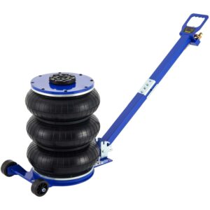 VEVOR Bag Air Jack 11000lbs Capacity Pneumatic Jack Quick Lift 5t, Heavy Duty, Car Repair Jacks and Floor Jacks, Folding Rod Fast Lifting, Triple Bag, with Two Wheels, Quick Car Lifting Jack, Blue