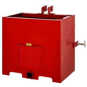 VEVOR Ballast Box for 3 Point Category 1 Tractor and Loader Hitches Quick Hitch Compatible 800lbs Capacity Hitch Ballast Box with 5cu.ft Volume