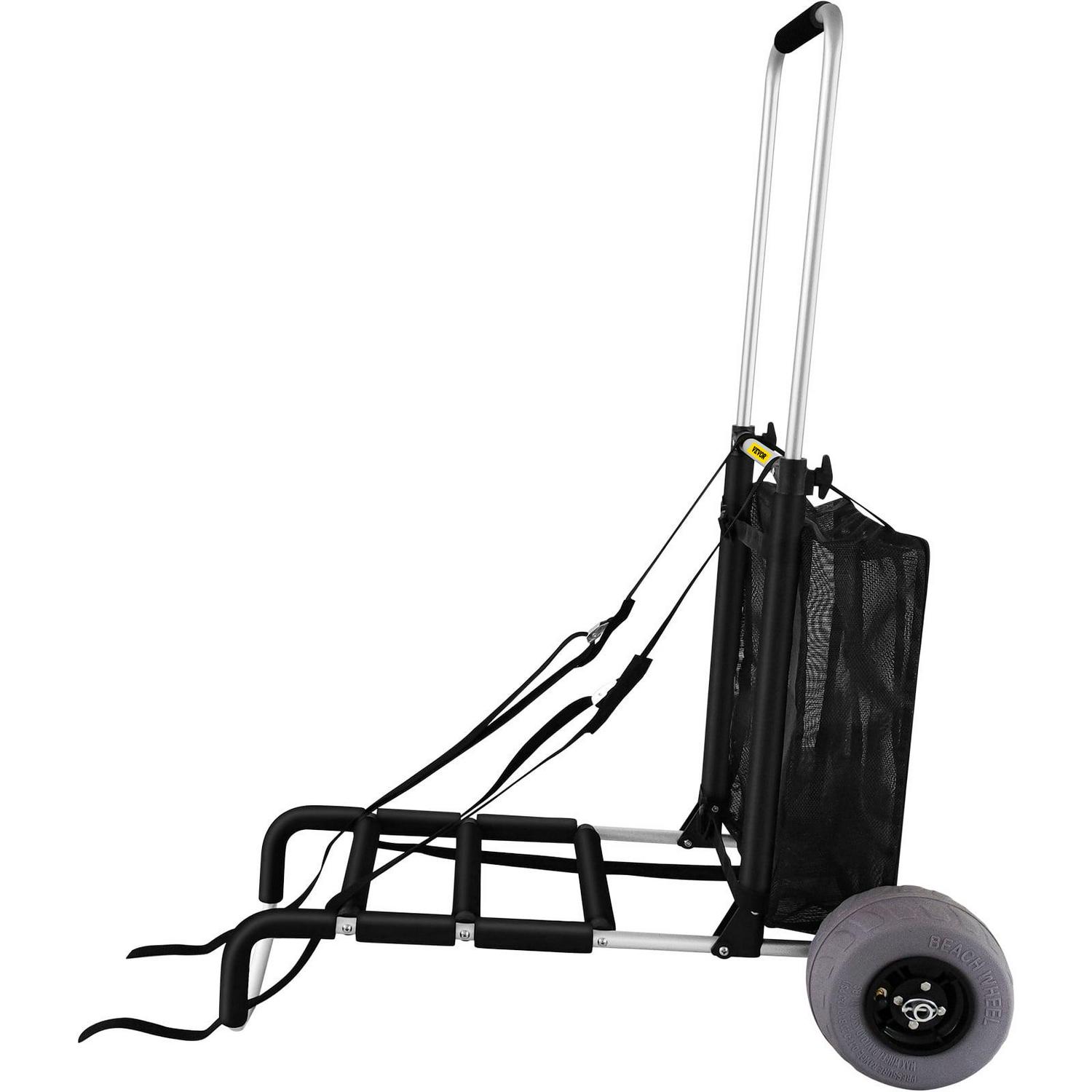 VEVOR Beach Carts for the Sand, w/ 10" PVC Balloon Wheels, 165LBS Loading Capacity Folding Sand Cart & 31.1'' to 49.6'' Adjustable Height, Heavy Duty Cart for Picnic, Fishing, Beach - Image 9