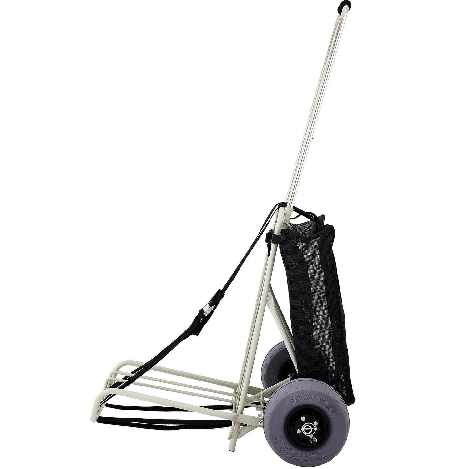 VEVOR Beach Carts for the Sand, w/ 10" PVC Balloon Wheels, 165Lbs Loading Capacity Folding Sand Cart & 29.5'' to 49.2'' Adjustable Height, Heavy Duty Cart for Picnic, Fishing, Beach - Image 9