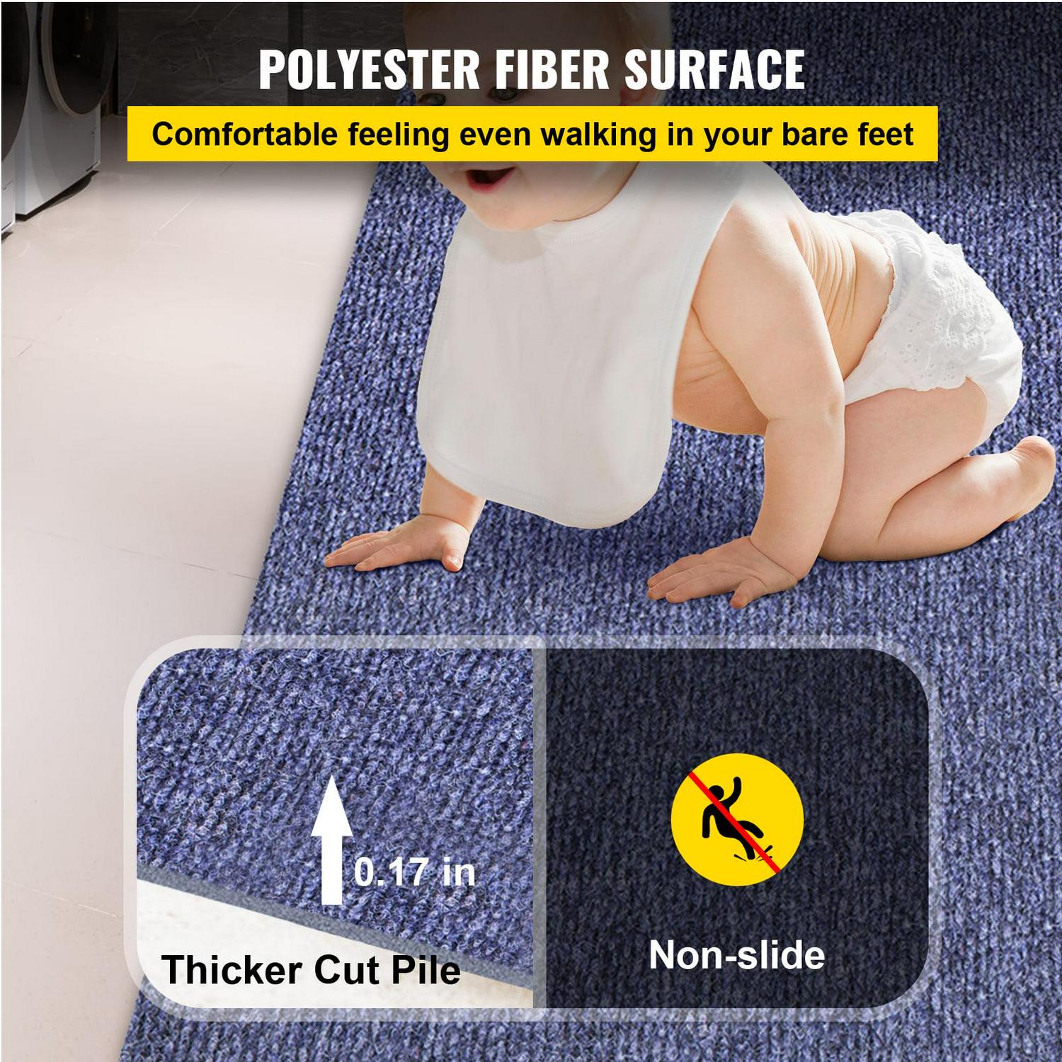 VEVOR Boat Carpet 6x13' Indoor Outdoor Marine Carpet Rug - Size Optional - 32 oz. waterproof patio Anti-slide rug, Blue - Image 3