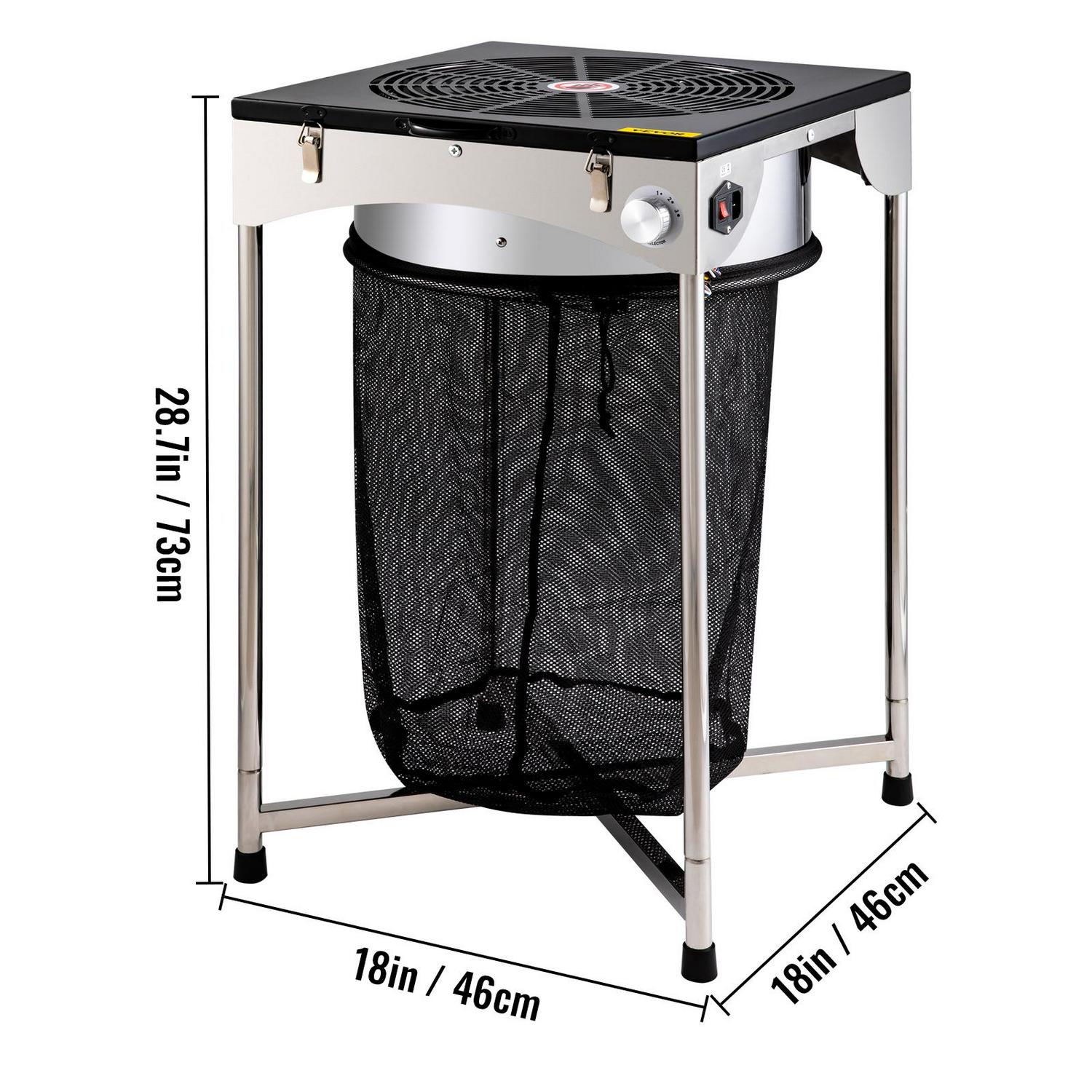 VEVOR Bud Leaf Trimmer, 18 inch Electric Hydroponic Dry or Wet Plant Trimming Machine, Adjustable 3 Speed 110V, with Sharp Stainless Steel Blades, Twisted Spin Cut for Flowers, Leaves, Herbs - Image 8