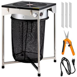 VEVOR Bud Leaf Trimmer, 18 inch Electric Hydroponic Dry or Wet Plant Trimming Machine, Adjustable 3 Speed 110V, with Sharp Stainless Steel Blades, Twisted Spin Cut for Flowers, Leaves, Herbs