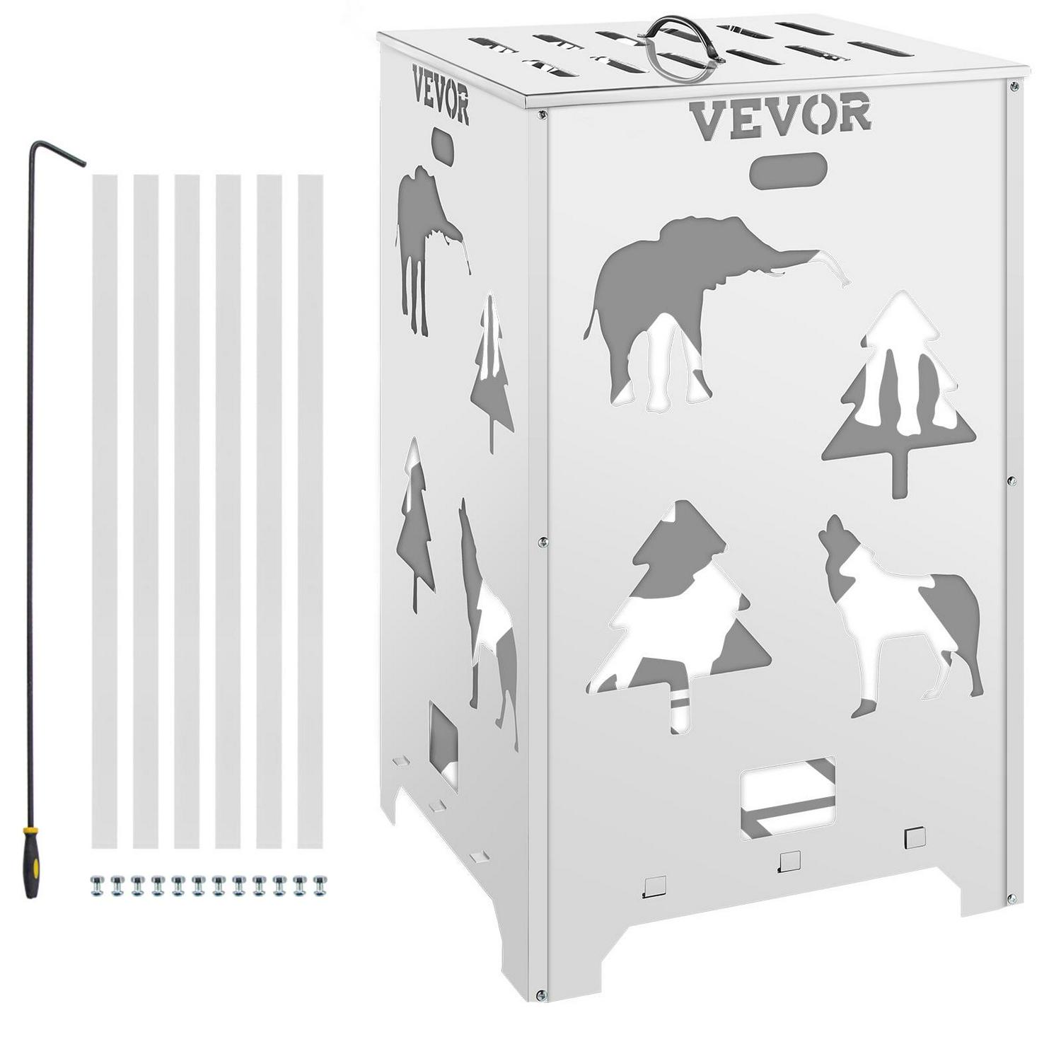 VEVOR Burn Barrel, 14x14x24 inch Burn Cage, Stainless Steel Cage Incinerator, Incinerator Barrel with Lid and Handle for Outdoors