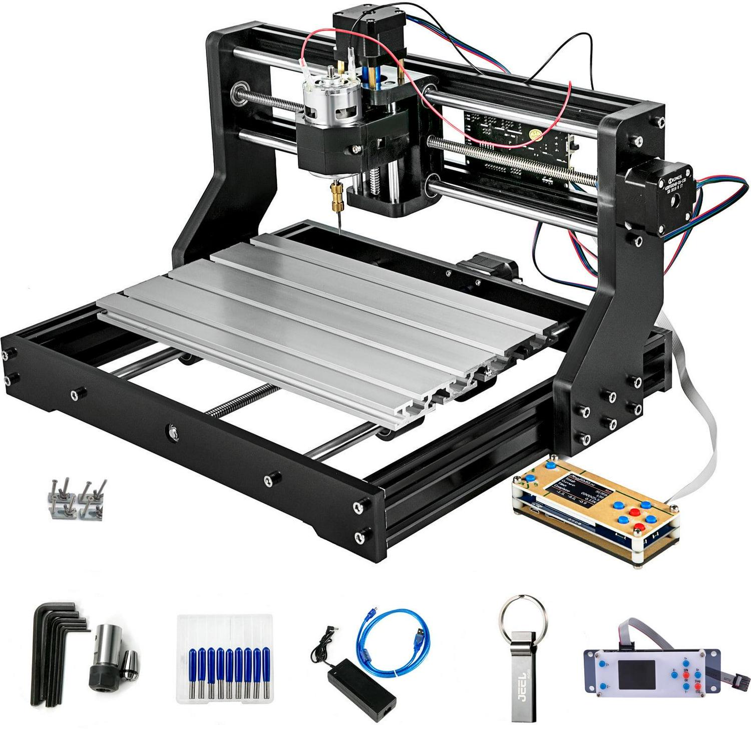 VEVOR CNC 3018-PRO 3 Axis CNC Router Kit GRBL Control with Offline Controller Plastic Acrylic PCB PVC Wood Carving Milling Engraving Machine XYZ Working Area 300x180x45mm