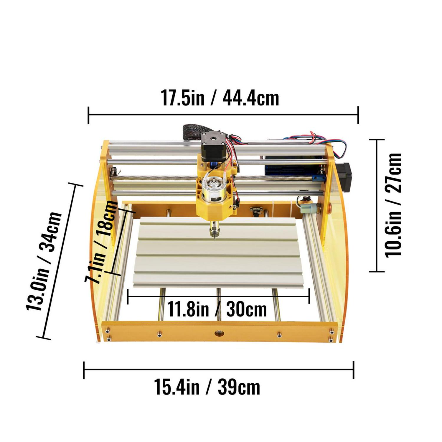 VEVOR CNC Router Machine, 3018-PRO with GRBL Offline Control, Limit Switches & Emergency-Stop, PCB PVC Wood leather Engraving Machine, Dustproof Safe Acrylic Baffle, XYZ Working Area 300 x 180 x 45mm - Image 8