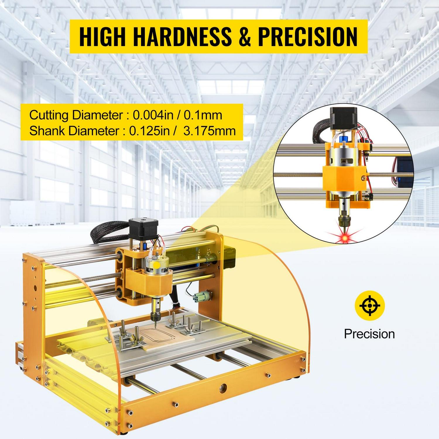 VEVOR CNC Router Machine, 3018-PRO with GRBL Offline Control, Limit Switches & Emergency-Stop, PCB PVC Wood leather Engraving Machine, Dustproof Safe Acrylic Baffle, XYZ Working Area 300 x 180 x 45mm - Image 4