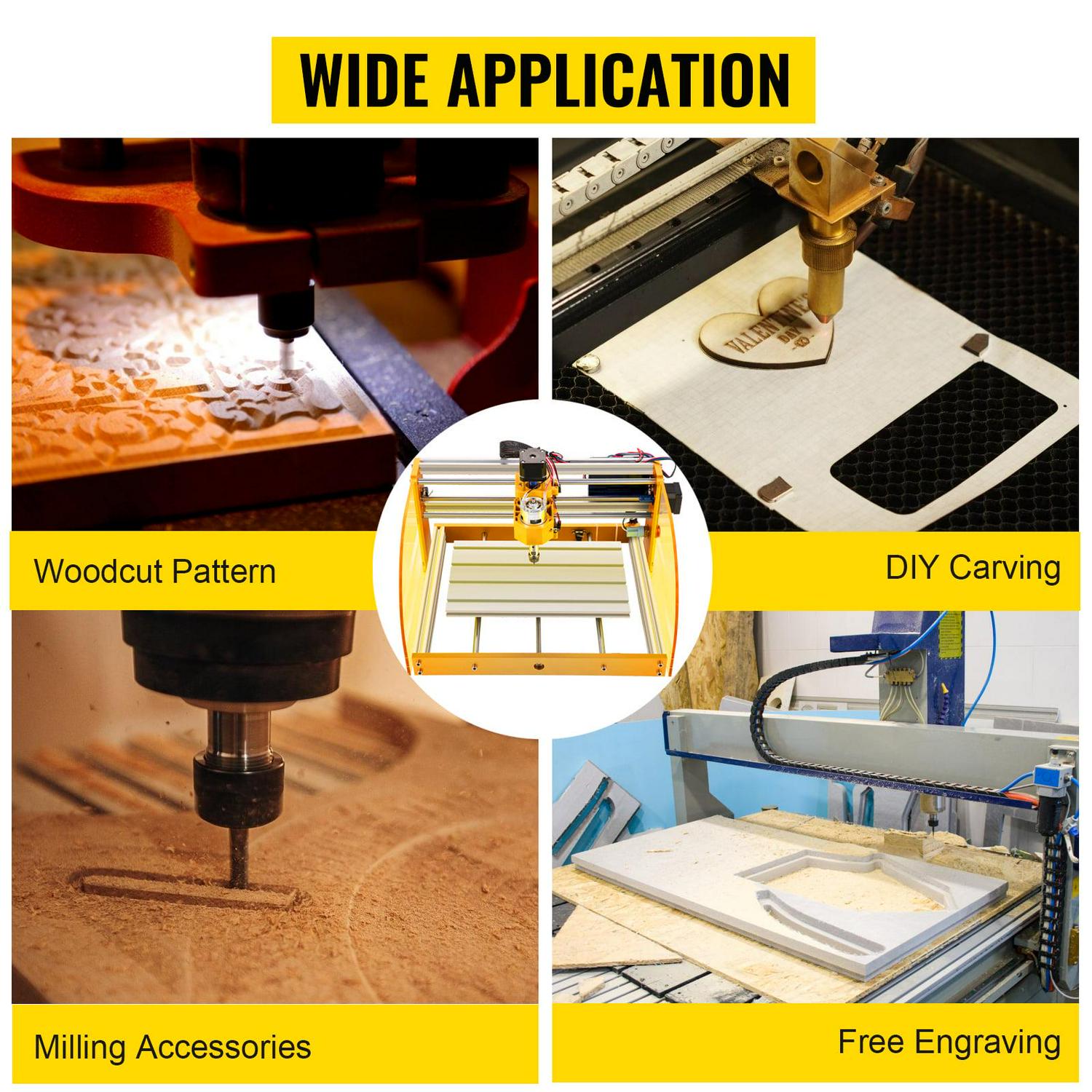 VEVOR CNC Router Machine, 3018-PRO with GRBL Offline Control, Limit Switches & Emergency-Stop, PCB PVC Wood leather Engraving Machine, Dustproof Safe Acrylic Baffle, XYZ Working Area 300 x 180 x 45mm - Image 7