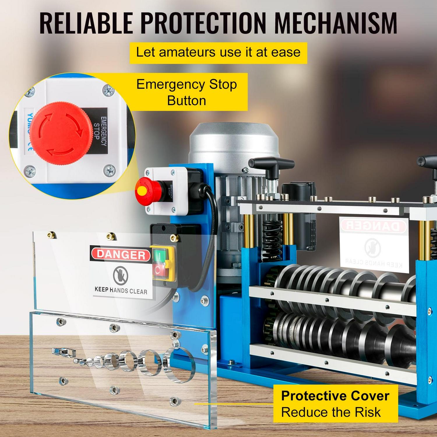 VEVOR Cable Wire Stripping Machine 0.06 inch -1.5 inch,Portable Powered Wire Stripper Machine 11 Channels 10 Blades,Automatic Wire Stripping Tool 75ft/minute,for Recycling Copper Wire - Image 5