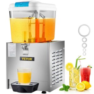 VEVOR Commercial Beverage Dispenser 4.8 Gallon,Ice Tea Drink Machine18 Liter 200W,Stainless Steel Food Grade Material Commercial Juice dispenser, 110V Equipped with Thermostat Controller