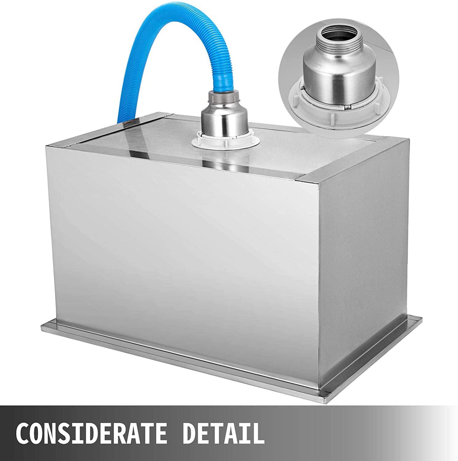 VEVOR Drop in Ice Chest 20"Lx14"Wx12"H with Cover 304 Stainless Steel Drop in Cooler Included Drain-pipe and Drain Plug Drop in Ice Bin for Cold Wine Beer - Image 7