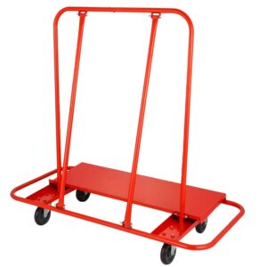 VEVOR Drywall Cart, 45.3"L × 21.7"W × 31.5"H Drywall Sheet Carts with 2200 lbs/1 Ton Load Capacity, Heavy Duty Plasterboard Trolley w/ Four 5" Wheels, Service Dolly for Handling Sheetrock Sheet Panel