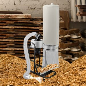 VEVOR Dust Collector, 1.5 HP Portable Vortex Dust Collector, 647 CFM Woodworking Dust Collector with 13.2-Gallon Collection Bag and Mobile Base, 220V Dust Collection System 25-Micron Canister Kit