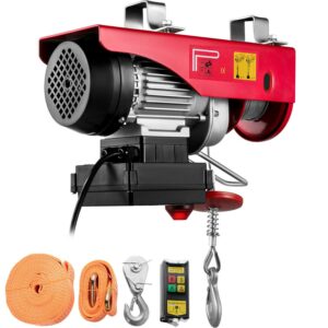 VEVOR Electric Hoist 550 lbs With Wireless Remote Control & Single/Double Slings Electric Winch, Steel Electric Lift, 110v Electric Hoist for Lifting in Factories, Warehouses, Construction Site