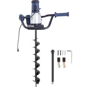VEVOR Electric Post Hole Digger Head Earth Auger 1200W 1.6HP Powerful Engine w/ 4" Digging Auger Bit Set