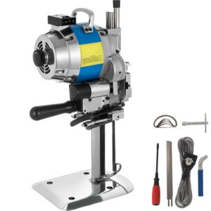 VEVOR Fabric Cutting Machine 6 inch High Speed Straight Knife Cloth Cutting Machine 750W Industrial Fabric Cutting Machine with Automatic Knife Sharpen