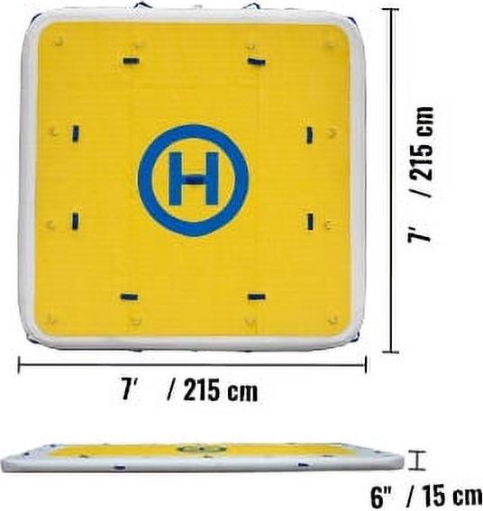 VEVOR Floating Dock 7'x7'x6' Inflatable Dock, 4-6 Person Inflatable Floating Platform w/ Electric Air Pump&Hand Pump - Image 2