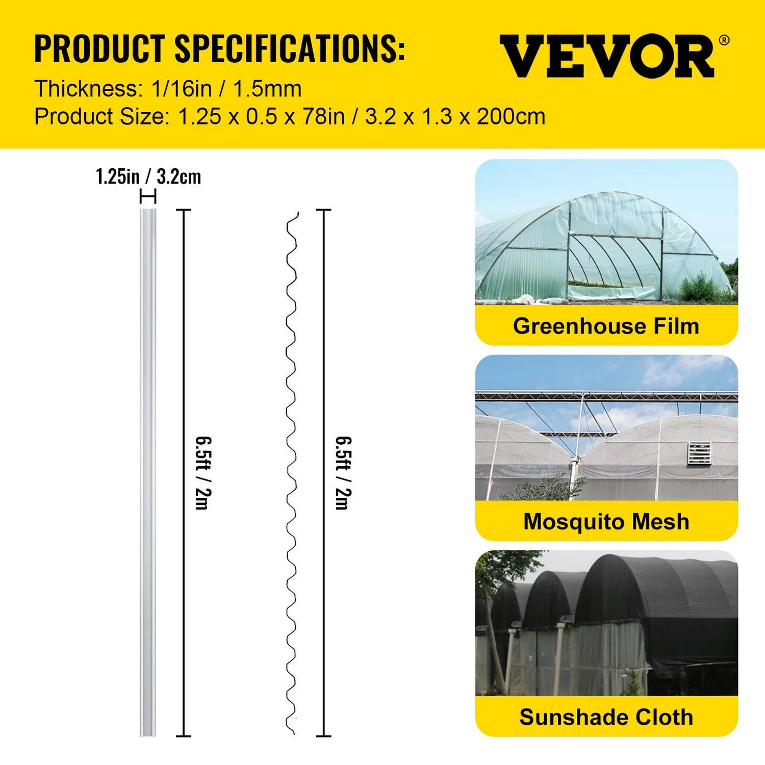 VEVOR Greenhouse Wire and Channel,6.56ft Wiggle Wire and Lock Channel,20 Packs PE Coated Spring Wire & Aluminum Alloy Channel for Growing Flowers, Vegetables, Breeding - Image 7