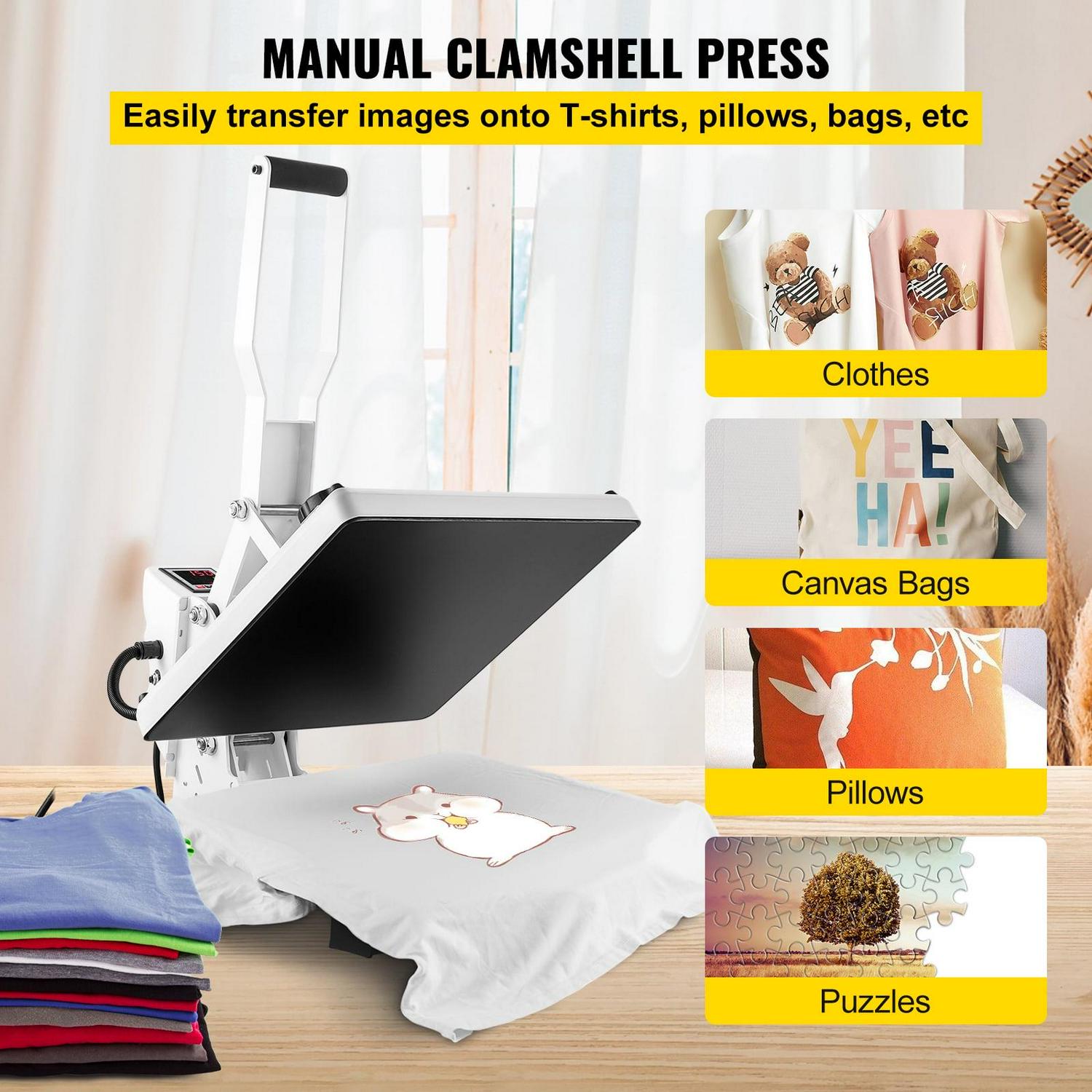 BENTISM Heat Press Machine, 15"x15" Swing Away T Shirt Pressing Machine Multifunction, High Pressure Heat Press Machine, Power Digital Industrial Sublimation Printer for Heat Transfer Viny - Image 2