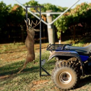 VEVOR Hitch Mounted Deer Hoist  300lbs, Capacity Hitch Game Hoist 2'', Truck Hitch Deer Hoist with Winch Lift and Gambrel Set, Adjustable Height, Heavy Duty Steel Mounted Hanger for Hunting, Loading