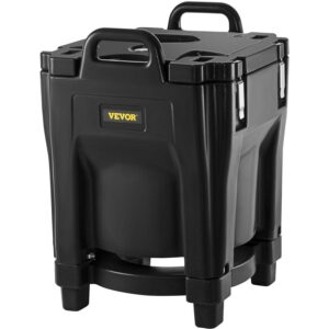 VEVOR Insulated Food Carrier,32Qt Capacity,Stackable Catering Hot Box with Stainless Steel Barrel,Top Load LLDPE Food Warmer with Integral Handles Buckles Stationary Base,for Restaurant Canteen, Black