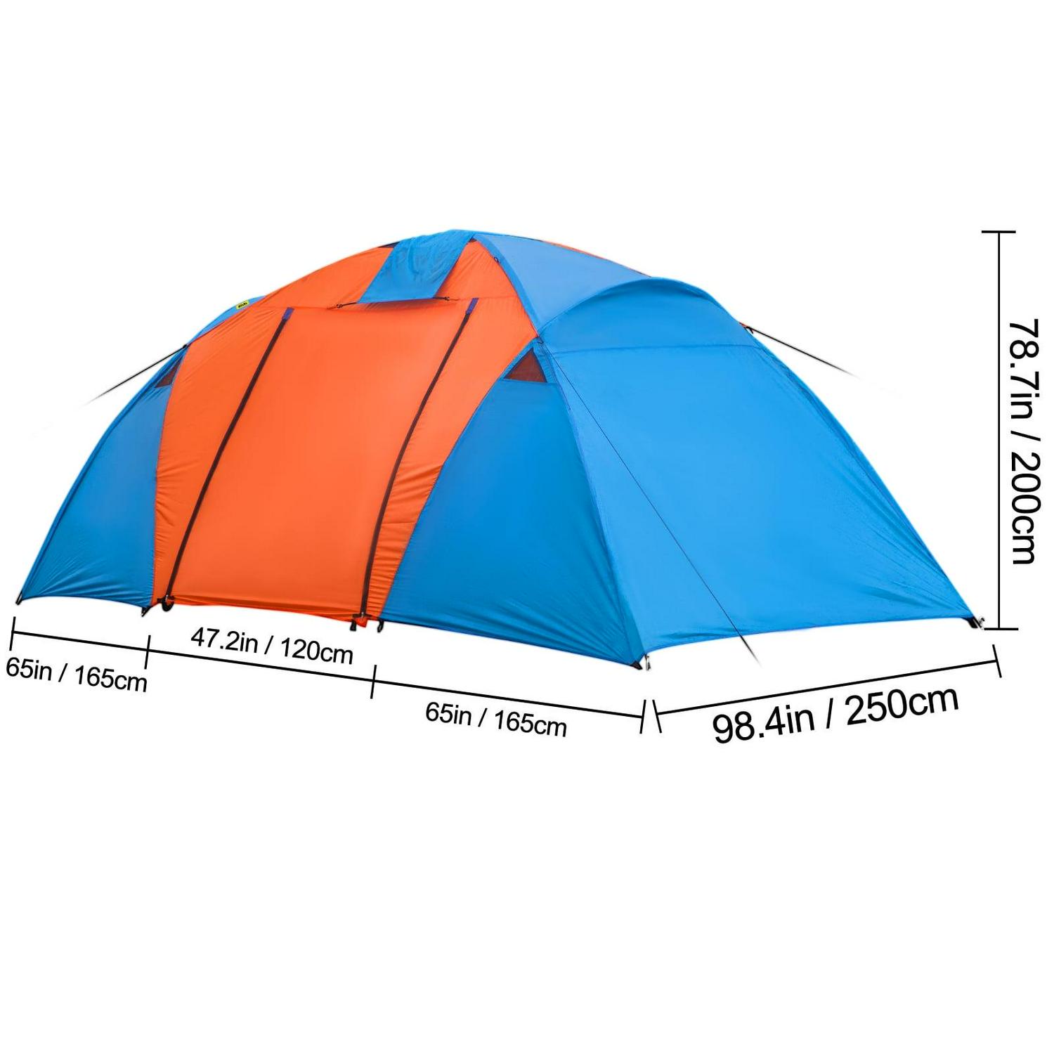 VEVOR Motorcycle Camping Tent 3-4 Person Expedition Touring Waterproof Dome Tent - Image 8