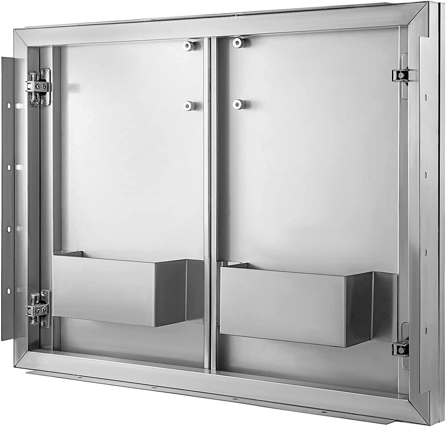 VEVOR Outdoor Kitchen Doors BBQ Kitchen Doors 30x23inch with Shelves Stainless Steel - Image 9