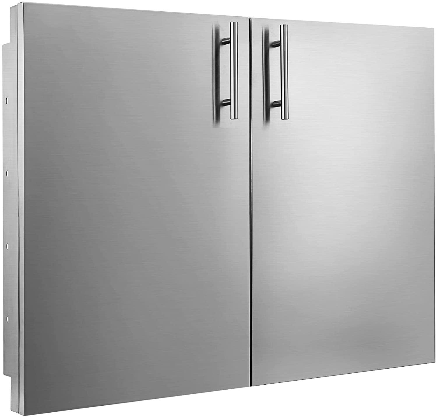 VEVOR Outdoor Kitchen Doors BBQ Kitchen Doors 30x23inch with Shelves Stainless Steel - Image 8